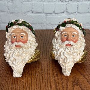 Department 56 Set of 2 Santa Stocking Holder 3-D Father Christmas